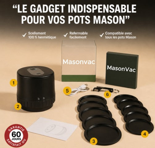 MasonVac™ — Scelleuse sous vide pour pots Mason