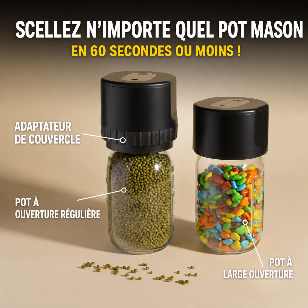 MasonVac™ — Scelleuse sous vide pour pots Mason