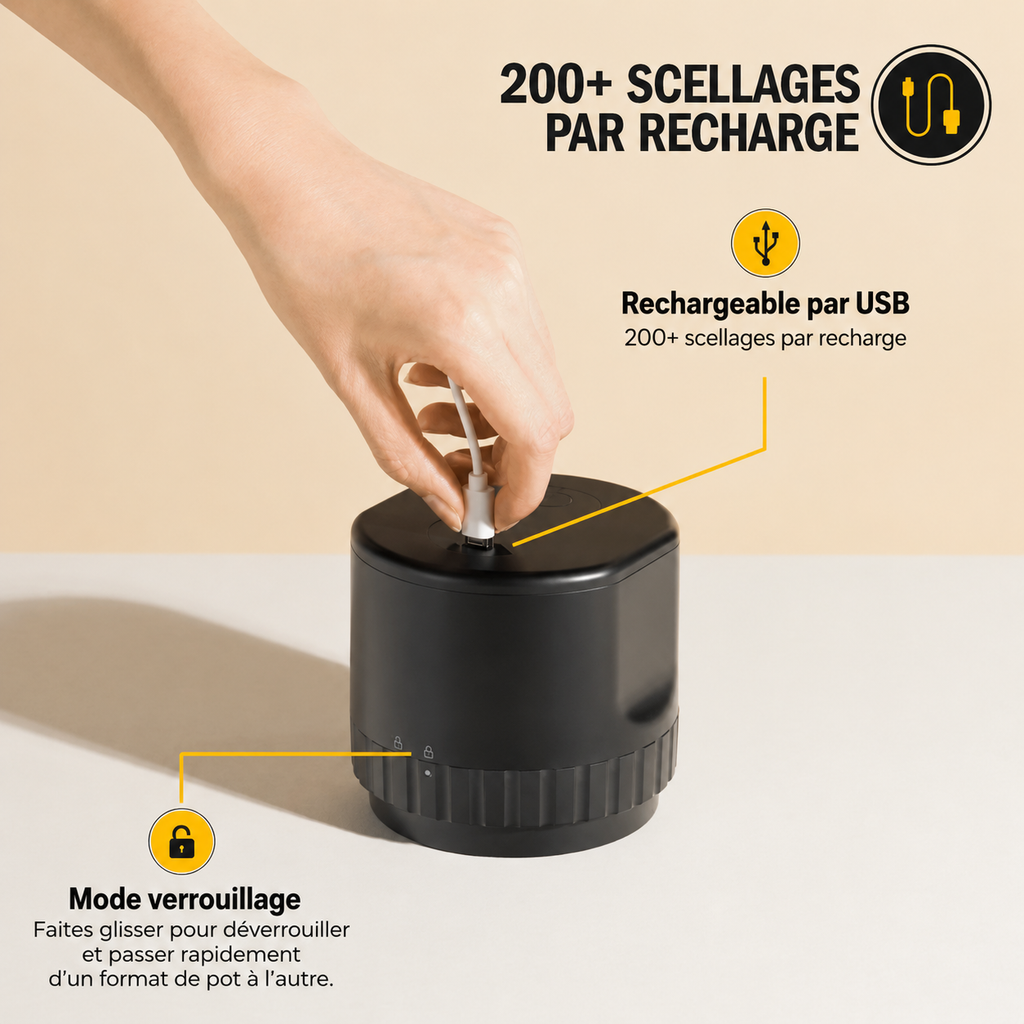 MasonVac™ — Scelleuse sous vide pour pots Mason