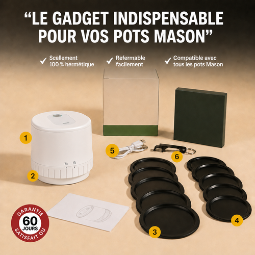 MasonVac™ — Scelleuse sous vide pour pots Mason